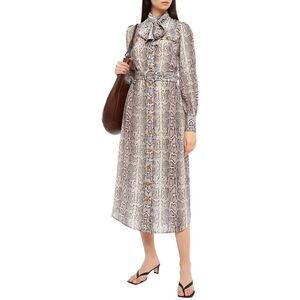 NWOT. Zimmermann animal printed midi Silk dress ZIM 0 / US 4